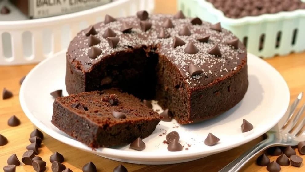 Mjuk chokladkaka med chokladbitar hemma